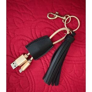POWER UP IN STYLE - Smartphone Key Chain USB/iPhone Charging Cable w/Tassel.